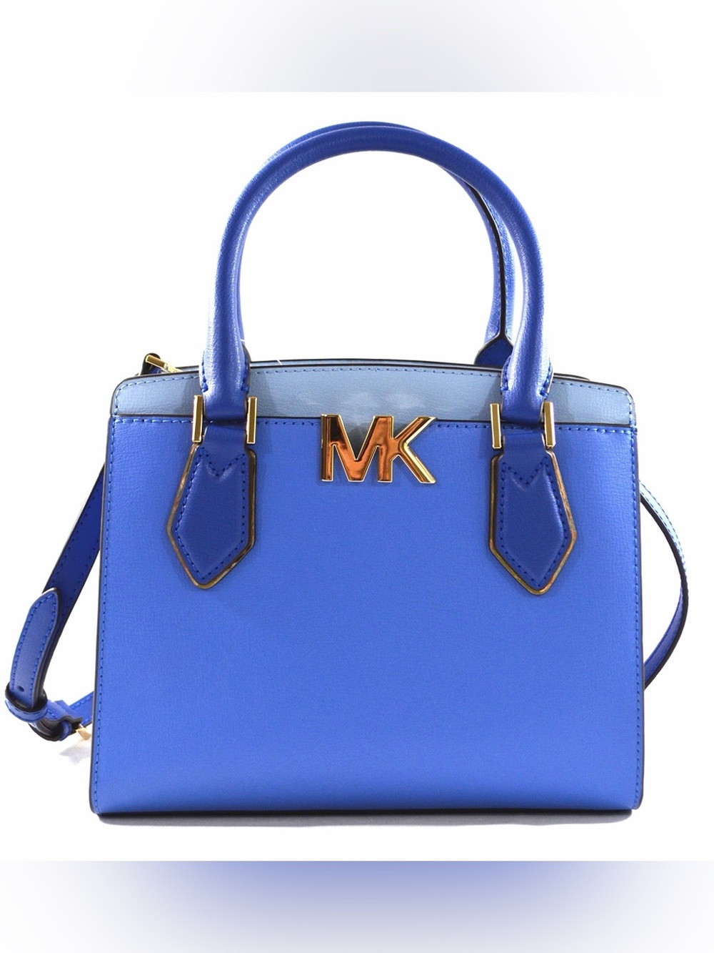 Michael Kors Mott Medium Messenger Bag Oxford Blue Colorblock Satchel - NWT
